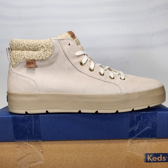 Keds Shoes - Keds Tahoe Suede Cable Knit Oat Womens Platform Sneakers WH67349 Size 11